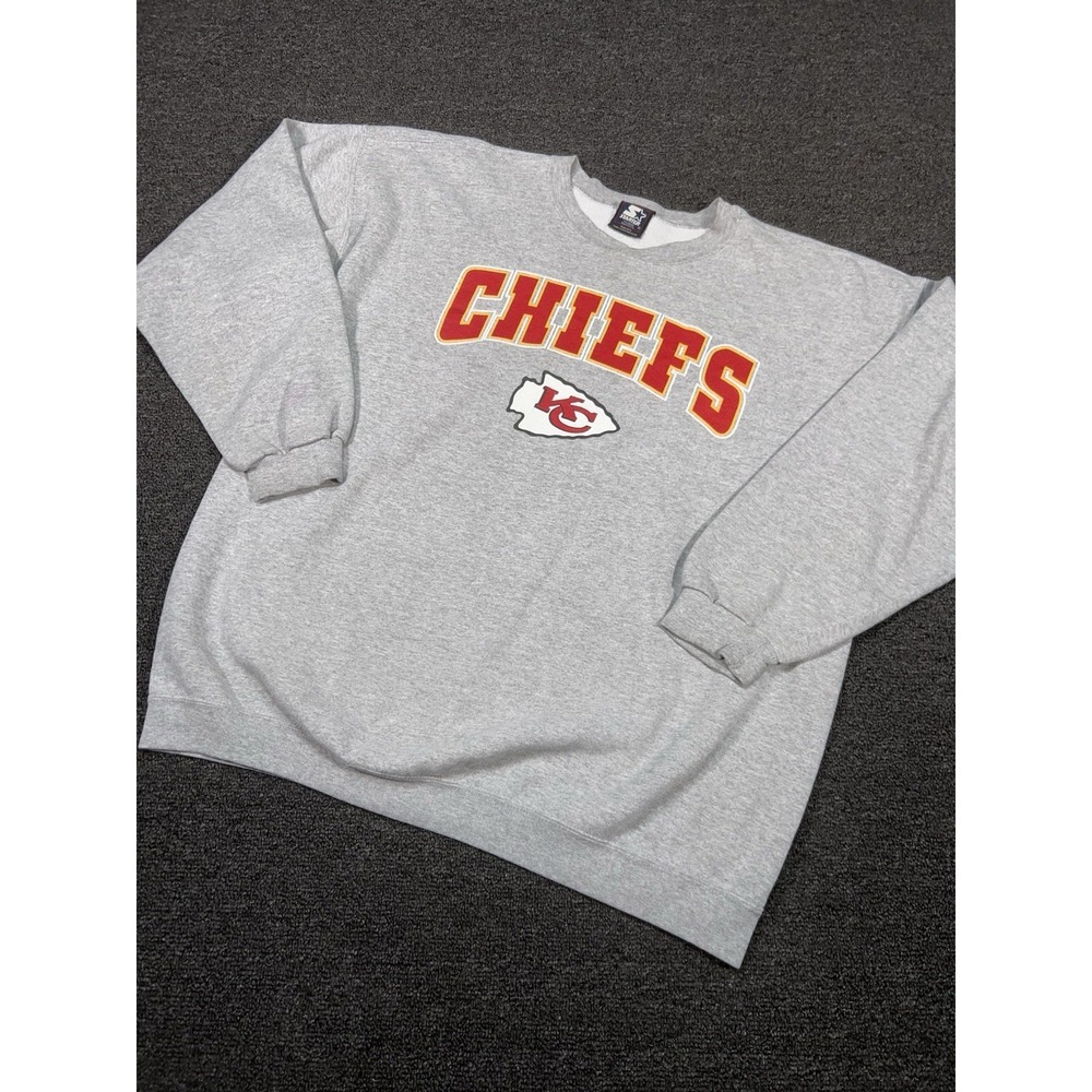 Vintage Kansas City Chiefs Sweatshirt Mens XL Gray Crewneck Starter USA Made